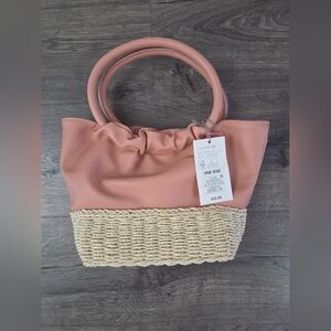 A New Day Straw Mini Tote Bag NWT